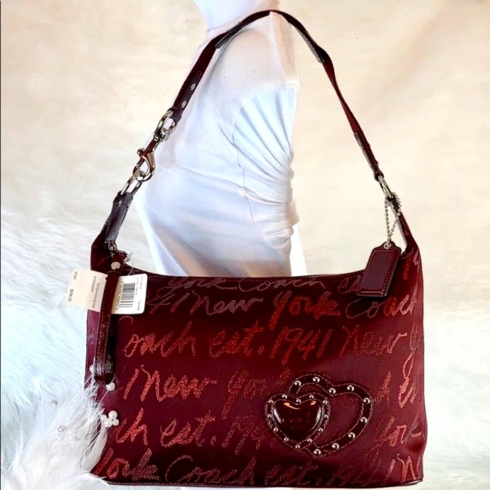 Coach Holiday Limited Edition Script Tote Hobo Bag F17472